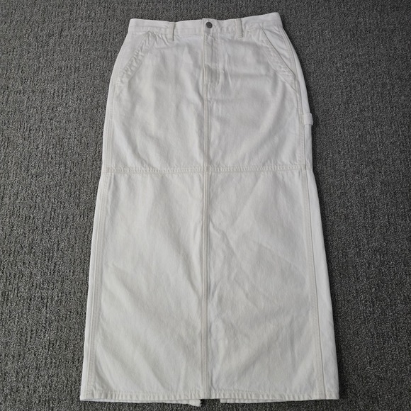 Madewell Dresses & Skirts - Madewell White Denim Utility Maxi Skirt NWT Fair Trade Cotton Size 28